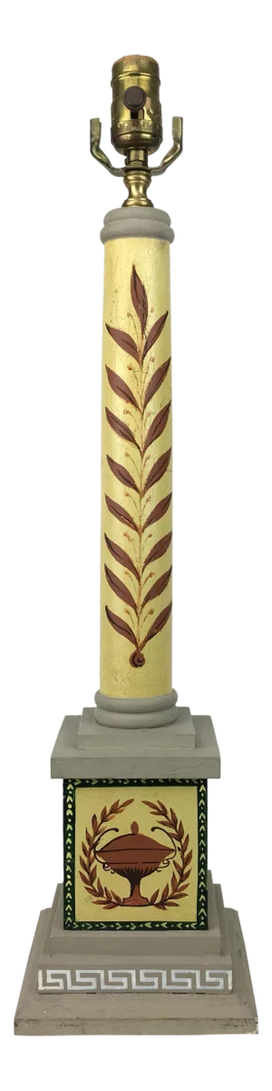 1970s Traditional Roman Column Victory Table Lamp