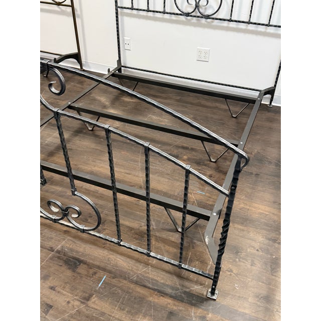 Brown Full Size Claudio Rayes Wrought Iron Bed Frame, Model 28 For Sale - Image 8 of 12