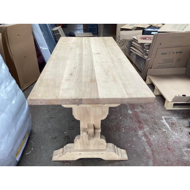 French Weathered Solid Plank Oak Monastery Table For Sale - Image 12 of 13