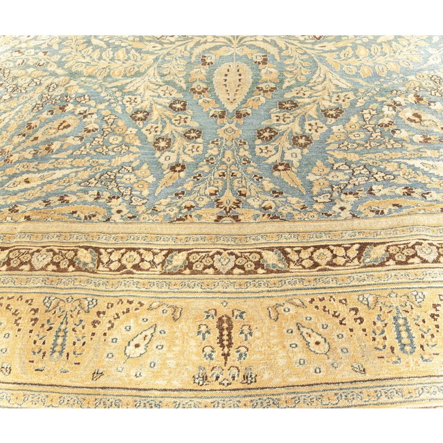 Antique Persian Khorassan Botanic Handmade Wool Rug For Sale - Image 4 of 9