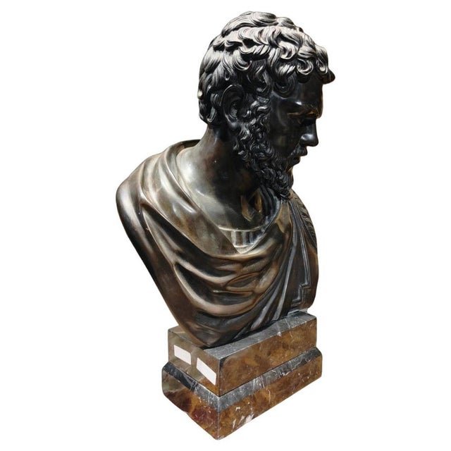 Large Roman Emperor Bust, Bronze, 19th Century For Sale - Image 17 of 17
