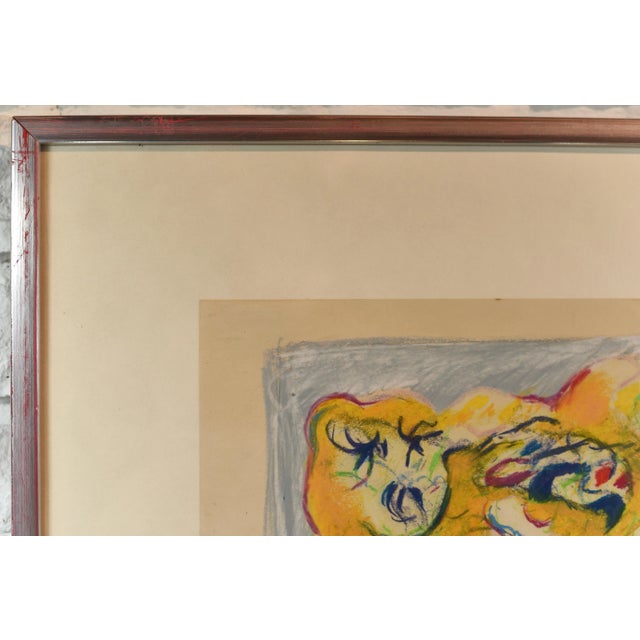 Abstract 1980s Danish Abstract Colorful Dog Drawing, Framed For Sale - Image 3 of 7