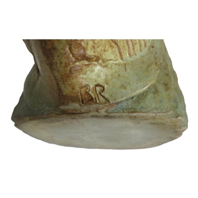 Bernard Rooke Bees & Honeycomb Pottery Vase Signed 10.75" Mid-Century Modern Brutalist 1960s For Sale - Image 4 of 6