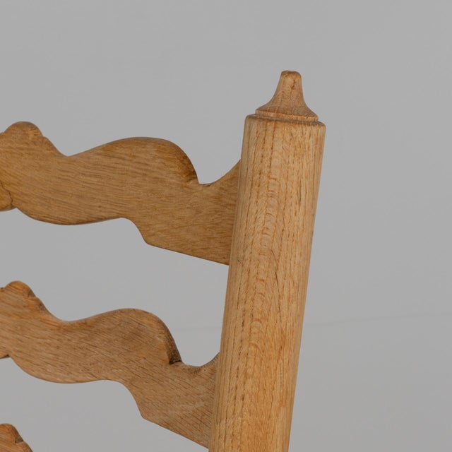 20th Century French Oak Dining Chairs With Upholstered Seats - Set of 6 For Sale - Image 4 of 18