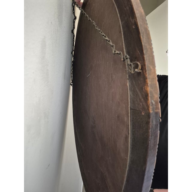 Traditional Vintage French Style Oval Wall Mirror With a Carved Wood Frame For Sale - Image 3 of 5
