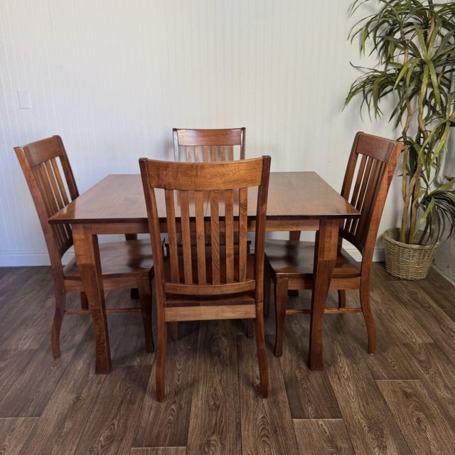 Early 21st Century Solid Wood Craftsman Mission Style Dining Set For Sale - Image 5 of 11