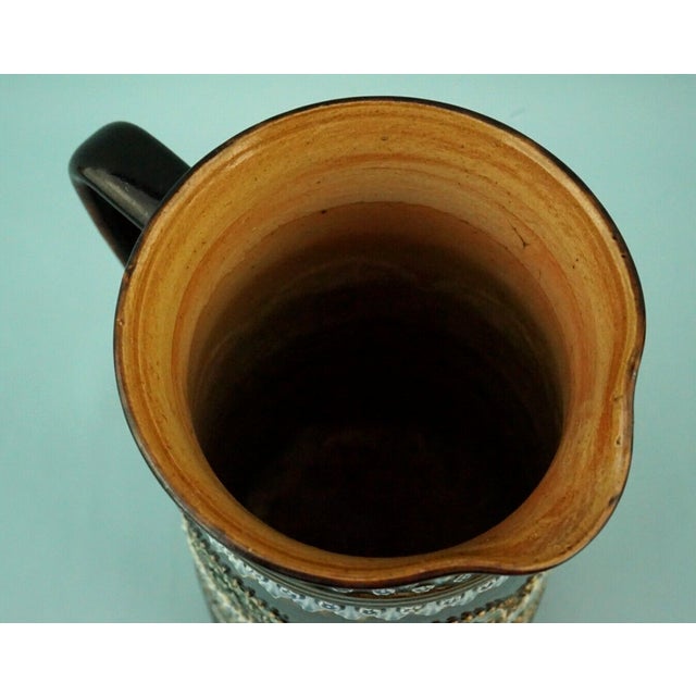 Majolica Ceramic Jug Vase with Bas-Relief from by Royal Doulton Lambeth, England, 19th Century For Sale - Image 11 of 18