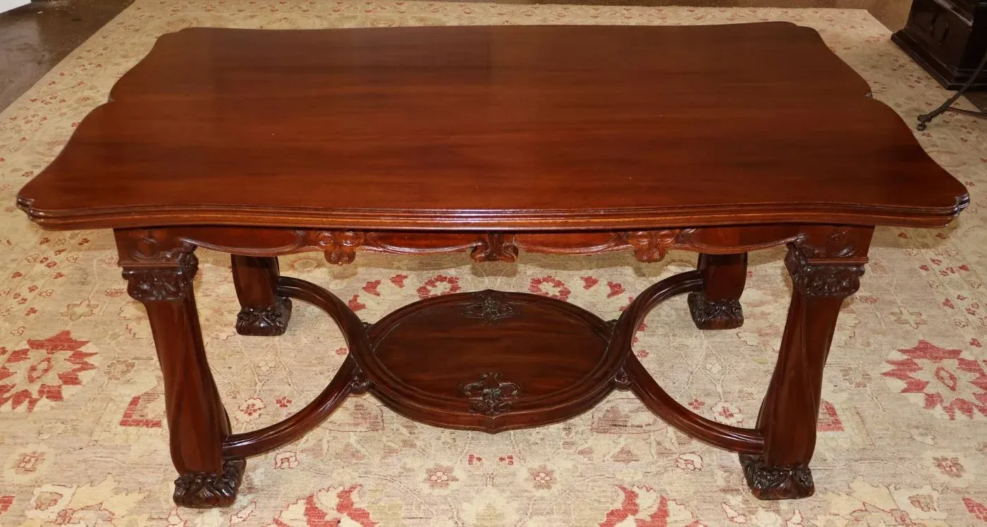 Karpen Brothers Mahogany Art Nouveau Desk Writing Table Library