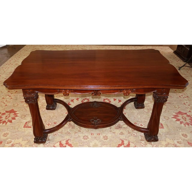 Karpen & Bros. Karpen Brothers Mahogany Art Nouveau Desk Writing Table Library Table Circa 1905 For Sale - Image 4 of 12