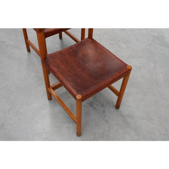 Spanish Wood and Leather Chairs attributed to Jordi Vilanova, 1960s, Set of 2 For Sale - Image 16 of 18