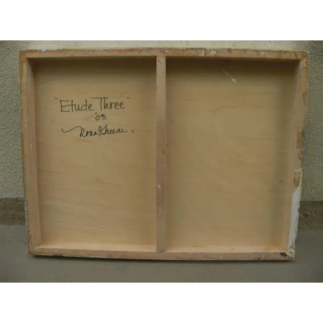 2003 "Etude Three" Geometric Abstract Mixed Media Painting For Sale - Image 10 of 12