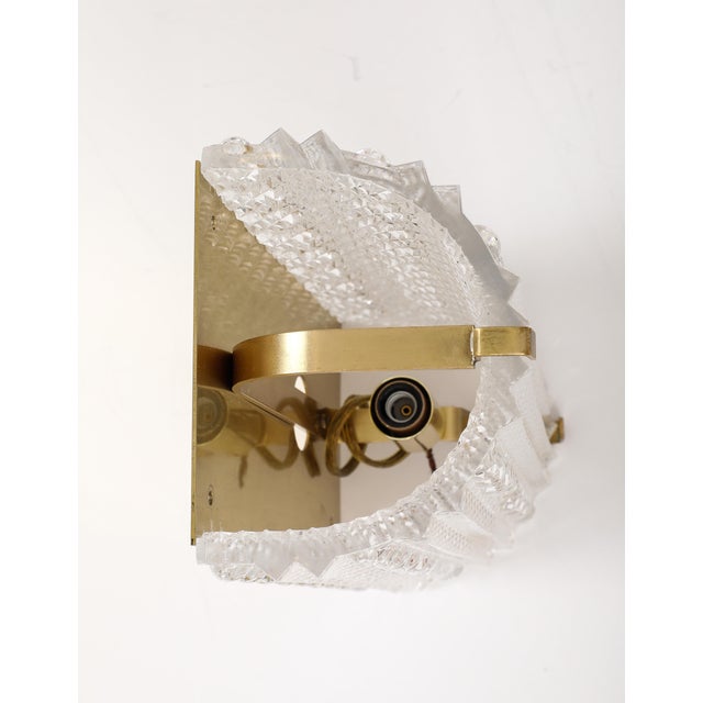 Orrefors 1960"s Large Demi Lune Sconces by Carl Fagerlund for Orrefors - a Pair For Sale - Image 4 of 12