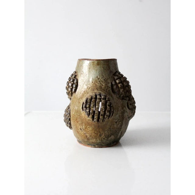 Contemporary Vintage Free Form Studio Pottery Vase For Sale - Image 3 of 13
