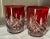 Waterford 1980s Waterford Lismore Ruby Red Double Old Fashioned Crystal Glasses - A Pair For Sale - Image 4 of 12