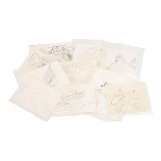 Eva Bouzard-Hui Surrealist Graphite on Paper, 10 For Sale