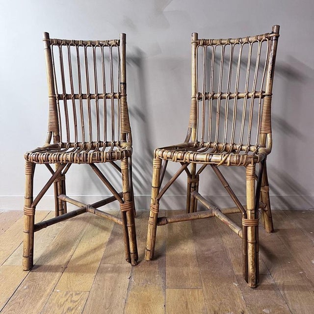 Vintage Italian Bamboo Chairs from Gino & Giada, Set of 2 For Sale - Image 11 of 11