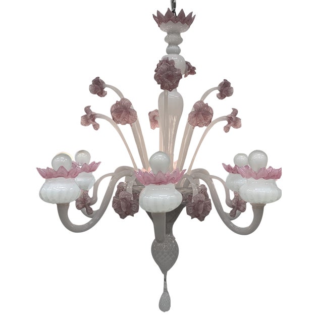 Chandelier attributed to F. Toso, 1960s For Sale