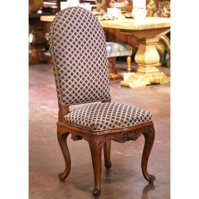 Mid-Century French Louis XV Walnut Desk Chair With Upholstered Seat For Sale In Dallas - Image 6 of 11