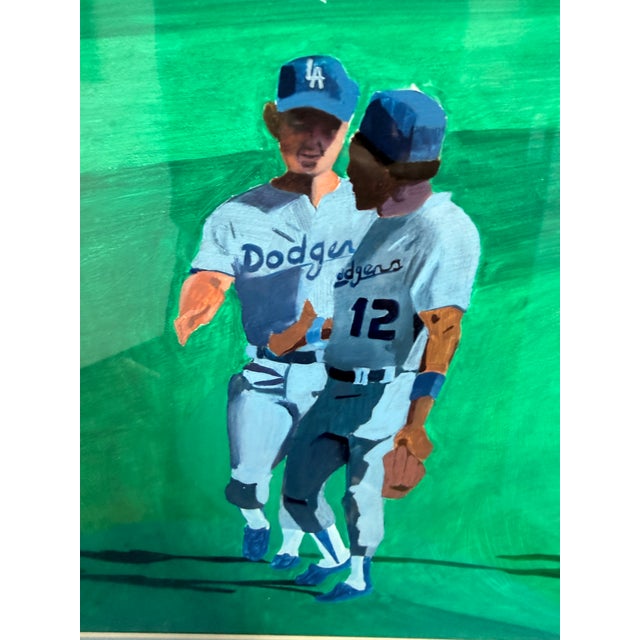 Paint MLB Los Angeles Dodgers Watercolor Artwork, Signed For Sale - Image 7 of 12