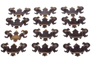 Vintage 1940s Chippendale Pull Handles - Set of 12