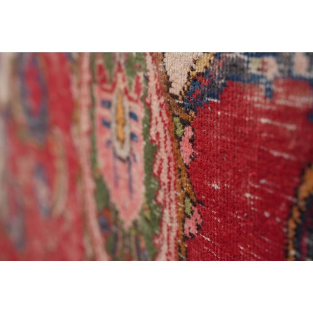 Persian 1970s Vintage Persian Handmade Wool 9x13 Red Area Rug For Sale - Image 3 of 11