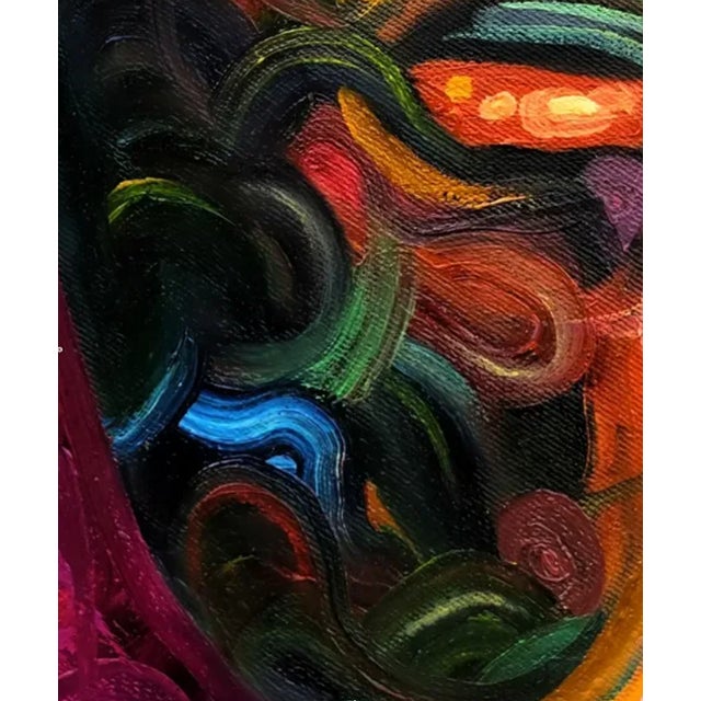 Abstract "Untitled (Portrait of Collins Obijiaku)", Oil Painting on Canvas by Ara Deinde, 2023 For Sale - Image 3 of 4