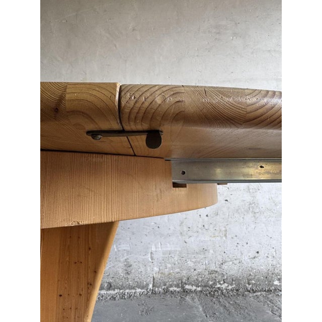 Extendable Wooden Dining Table with Integrated Extension Section For Sale - Image 6 of 18