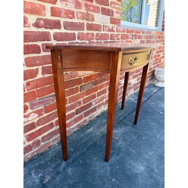 Late 20th Century Hammary Federal Style Solid Mahogany Inlaid Console Table For Sale - Image 11 of 16