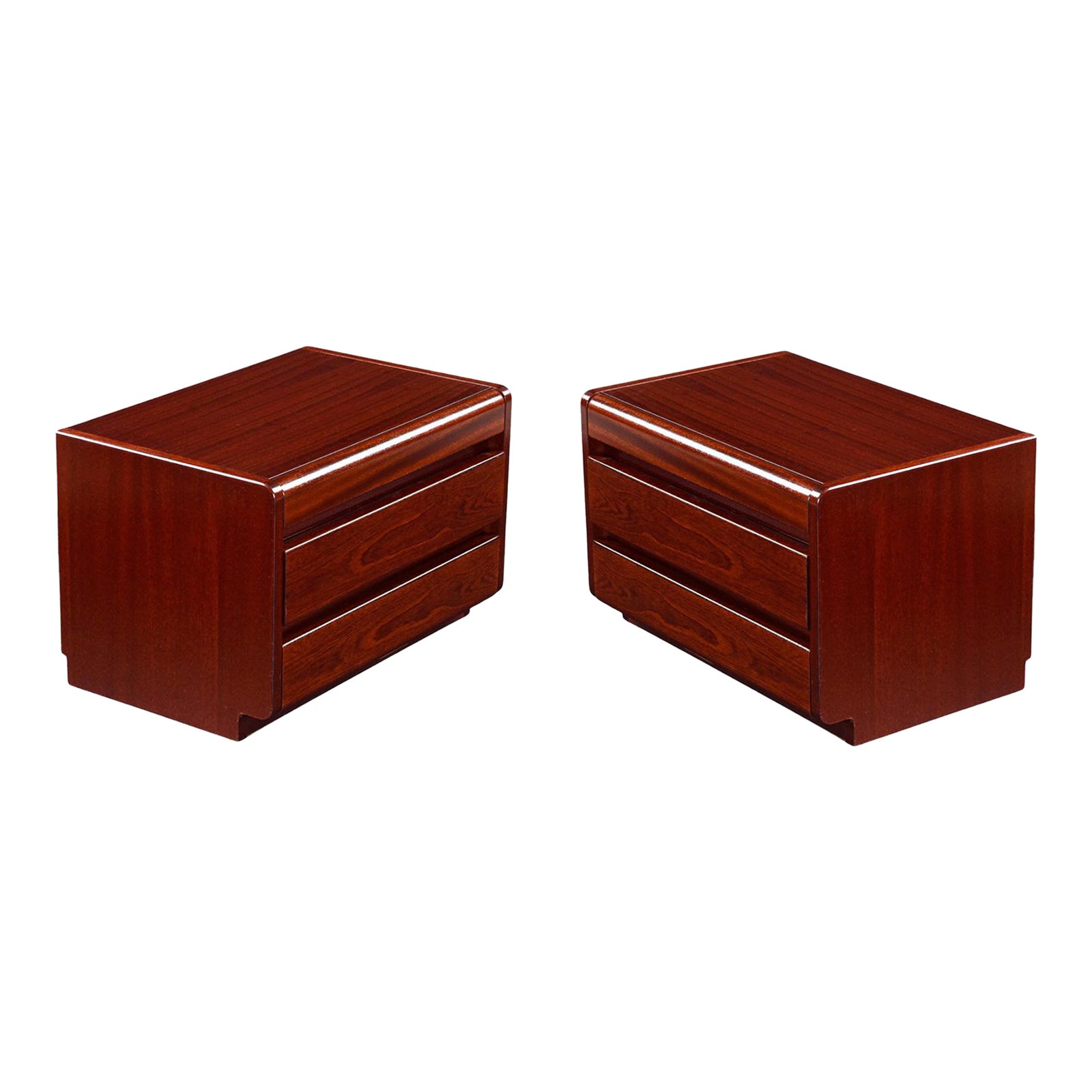 Moser German Modern Rosewood Nightstands With Pull Out Tray | Chairish