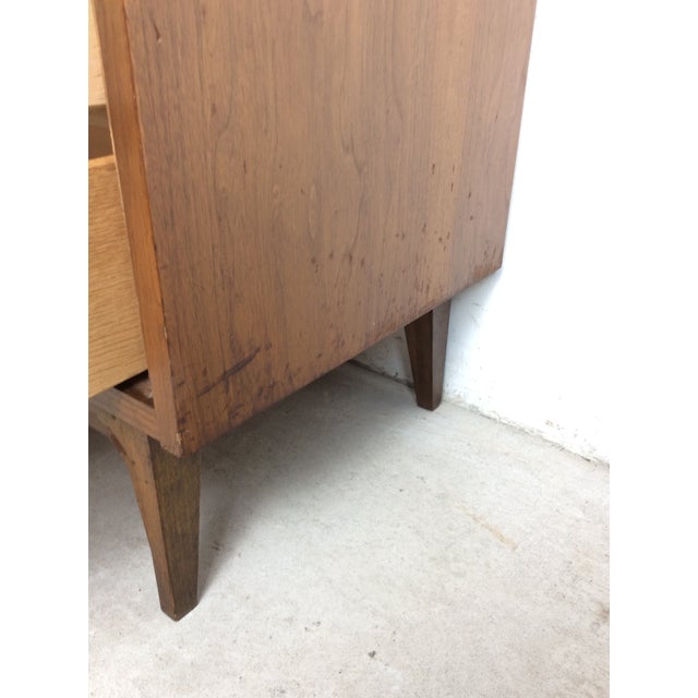 Mid Century Modern Three Drawer Chest With Curved Drawer Fronts and Brass Hardware For Sale - Image 11 of 17