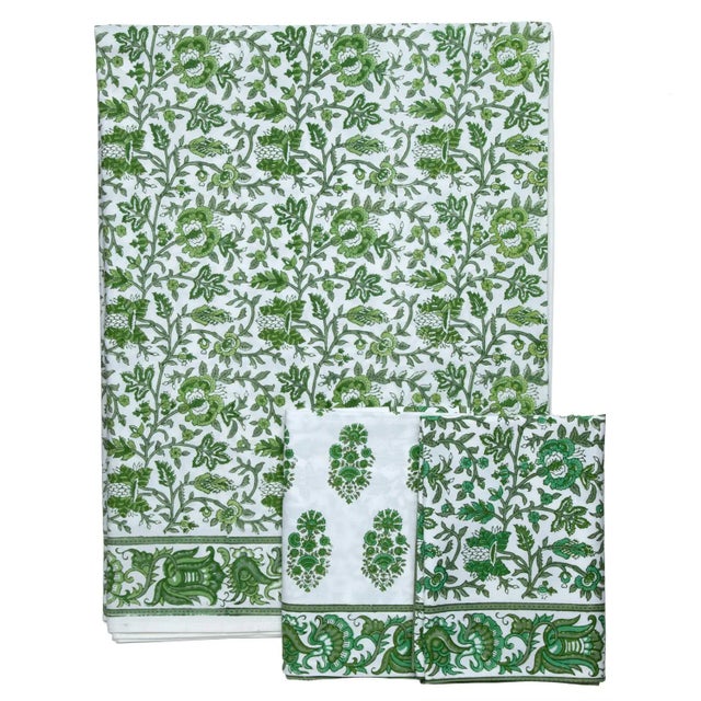 Contemporary Aria Twin-XL Bed Green Flat Sheet For Sale - Image 3 of 7