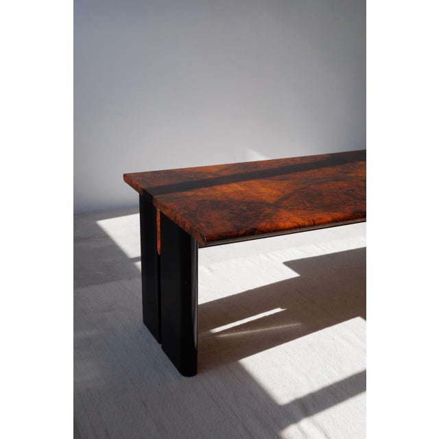 Burlwood Executive Desk, 1980s For Sale - Image 3 of 9