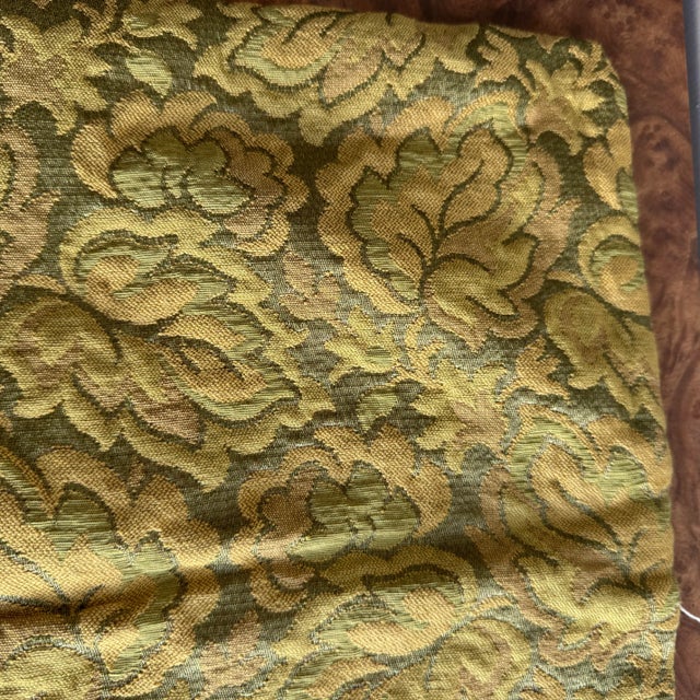 Art Nouveau 1960s Green and Gold Jacquard Pillow Cover For Sale - Image 3 of 8