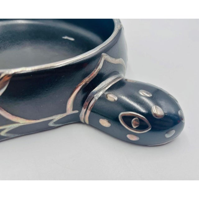 1980s Emilia Castillo Turtle Catchall Bowl in Black Porcelain & Pure Silver, Mexico For Sale - Image 14 of 18