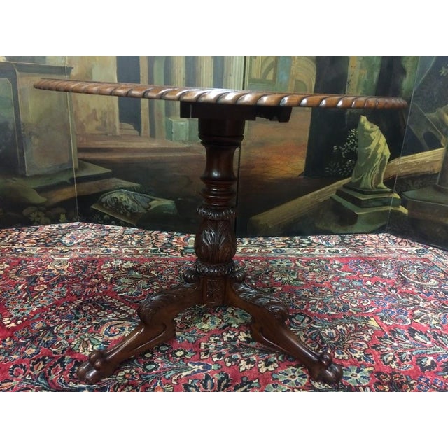 Antique Tilt Top Table, Carved Empire Table For Sale - Image 6 of 11