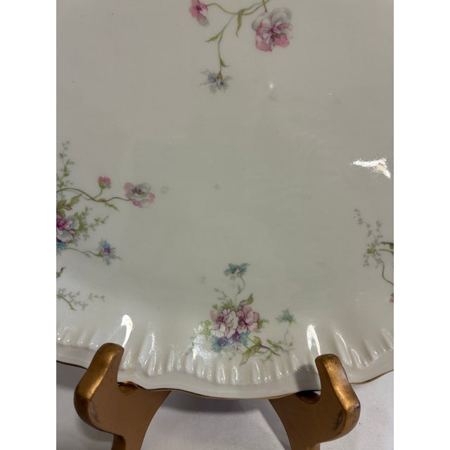 Cream Vintage Theodore Haviland “Annette” Porcelain Handled Oval Serving Platter For Sale - Image 8 of 11