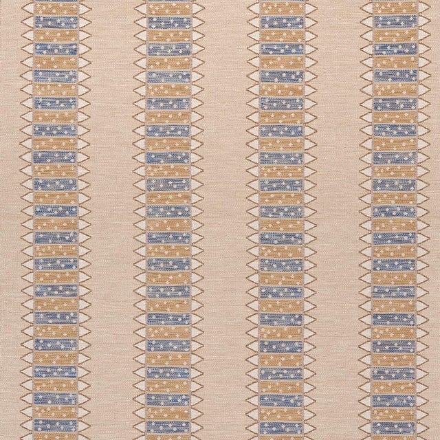 Sample - Schumacher Noor Kilim Stripe Fabric, Ochre For Sale