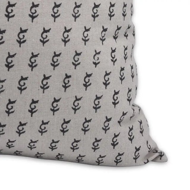 Fabdivine Indian Block Print Cushion Cover 14x14 Inch Pure Linen- Trimab For Sale - Image 4 of 4