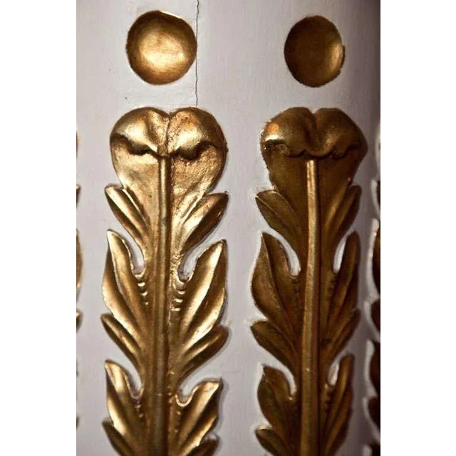 French Painted and Gilt Carved Wood Pedestal For Sale - Image 4 of 9