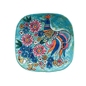 French Hand-Painted Art Pottery Charger Dish by Marjatta Taburet Quimper, 1960s