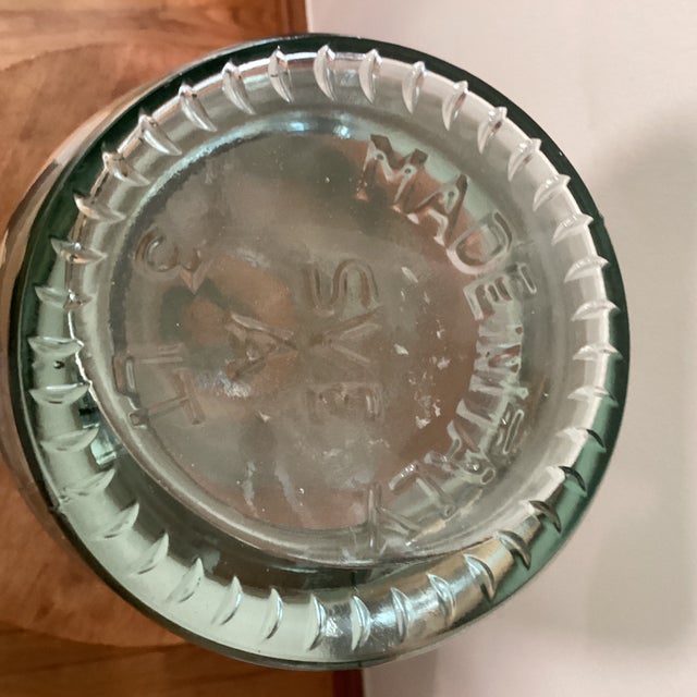 Green Vintage Large Blown Art Glass Green Bottle 3 Liter Sve Italy For Sale - Image 8 of 12