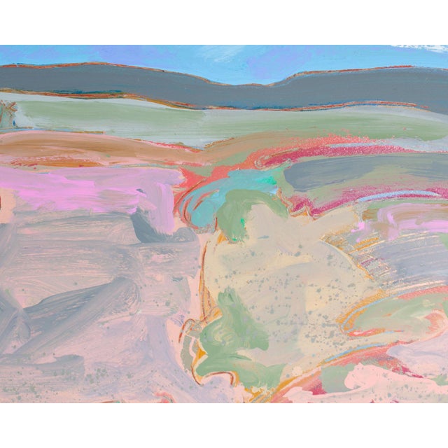 1980s 1986 Acrylic on Paper Landscape Painting by Harry Hilson For Sale - Image 5 of 8