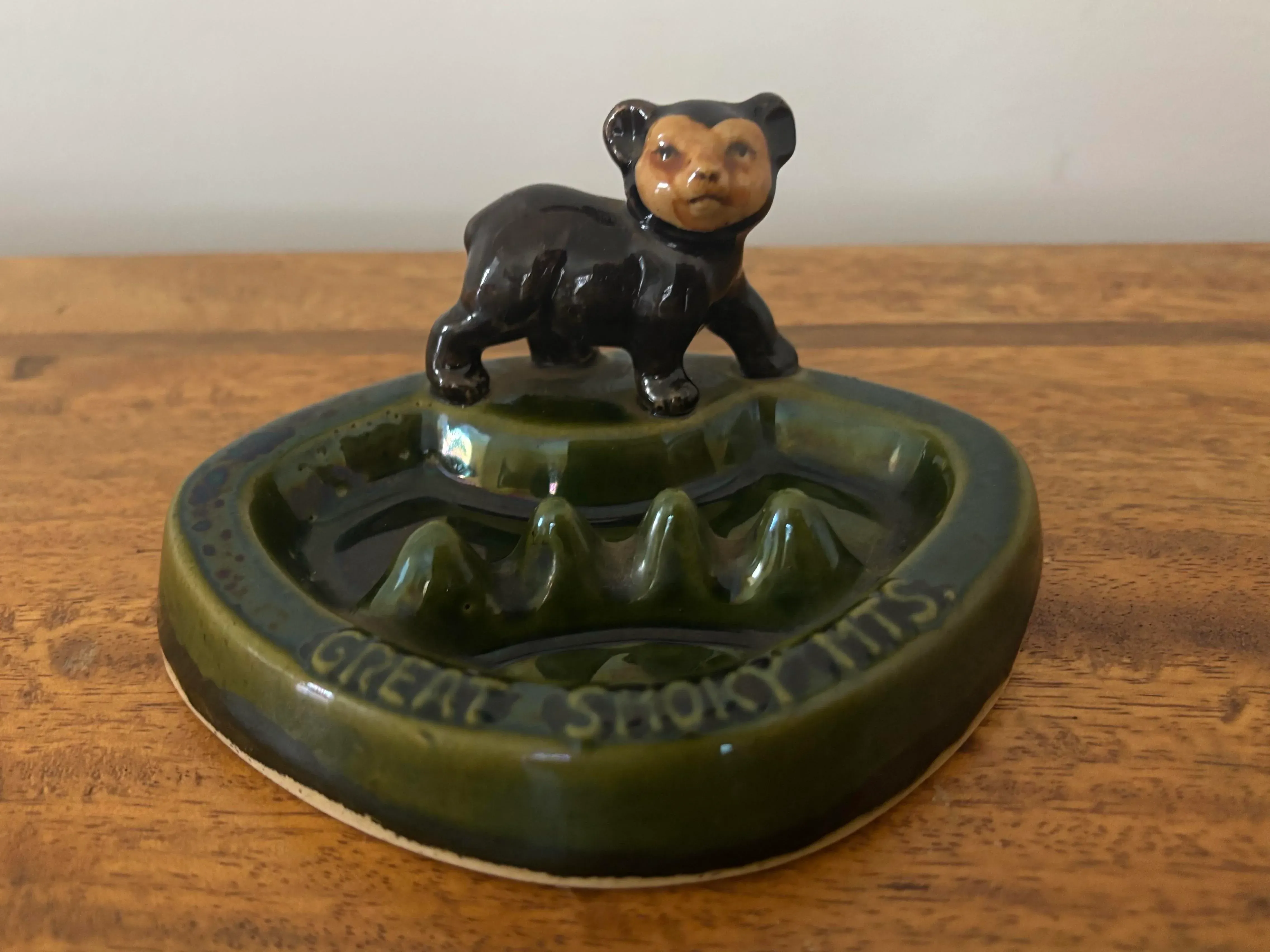 1960s Great Smoky Mountains Bear Souvenir Ashtray | Chairish