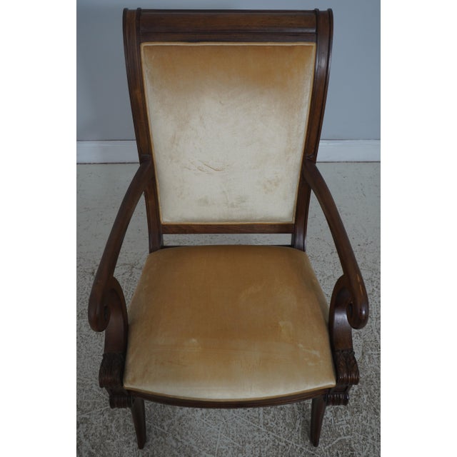 Age: Approx: 20 Years Old Details: Walnut Finish Fine Carved Details High Quality Construction French Regency Style Velvet...