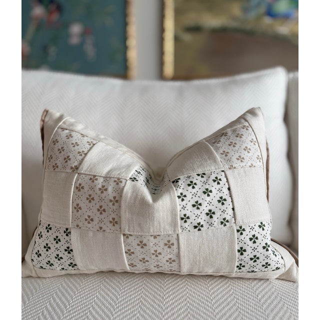 Transitional Petit Flower Flange Lumbar 13” X 19” For Sale - Image 3 of 5