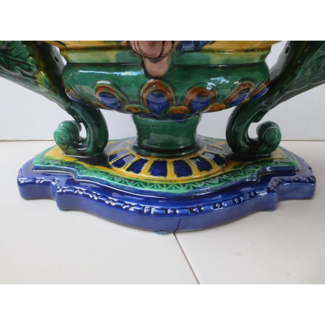 Majolica CenterBowl Barbotine Vintage 20s-30s. For Sale In New York - Image 6 of 12