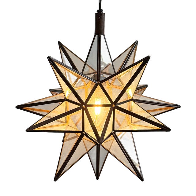 Contemporary Clear Moravian Star Pendant Light Medium For Sale - Image 3 of 6