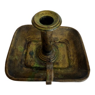 Mid 19th Century Brass Push-Up Chamberstick For Sale