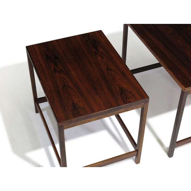 Danish Modern Brazilian Rosewood Nesting Tables, Set of 3 For Sale - Image 9 of 11