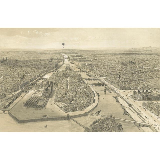 Albert, View of Paris from a Balloon, 1850, Lithograph on Paper For Sale - Image 10 of 12